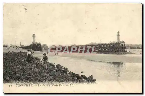 Cartes postales Trouville Les jetees a maree basse