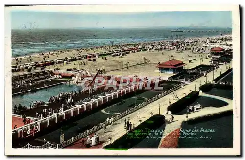 Ansichtskarte AK Trouville reine des plages vue generale la plage et la piscine