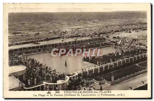 Cartes postales Trouville Reine des plages la plage et la piscine