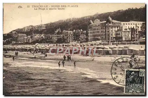 Ansichtskarte AK Trouville reine des plage la plage a maree haute