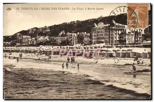 Ansichtskarte AK Trouville reine des plage la plage a maree haute