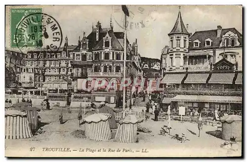 Ansichtskarte AK Trouville La plage et la rue de paris