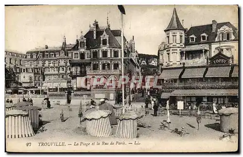 Cartes postales Trouville La plage et la rue de paris