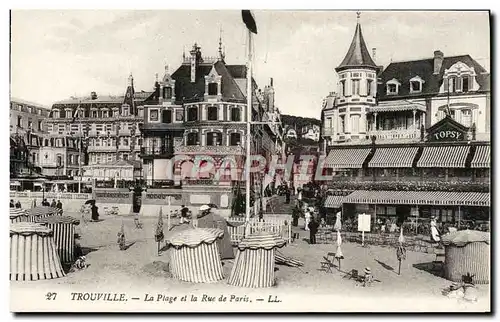 Cartes postales Trouville La plage et la rue de paris