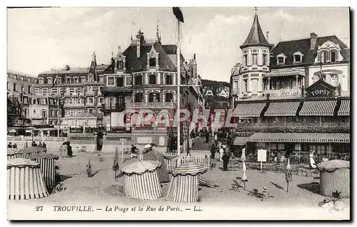 Cartes postales Trouville La plage et la rue de paris