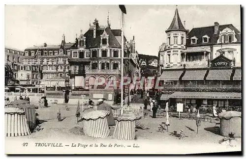 Cartes postales Trouville La plage et la rue de paris