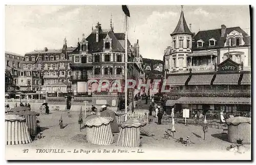 Ansichtskarte AK Trouville La plage et la rue de paris