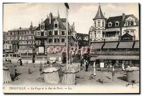 Cartes postales Trouville La plage et la rue de paris