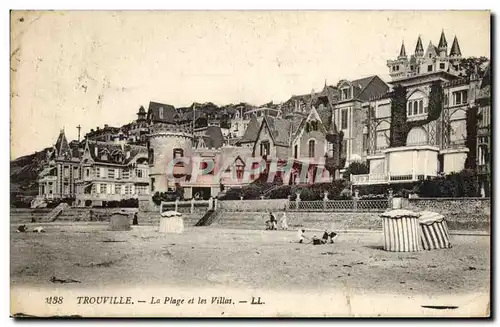 Cartes postales Trouville La plage et les villas