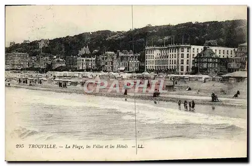 Cartes postales Trouville la plage les villas et les hotels