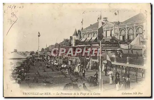 Cartes postales Trouville La promenade de la plage et le casino