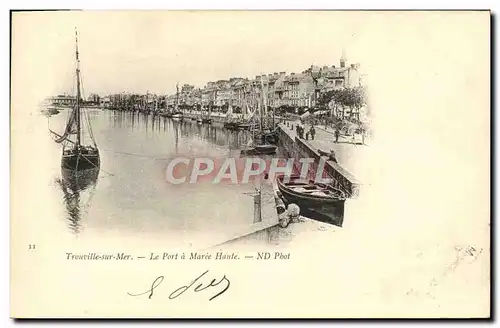 Ansichtskarte AK Trouville Le port a maree haute Bateaux