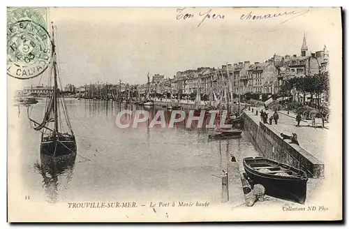 Ansichtskarte AK Trouville sur mer le port a maree haute Bateaux