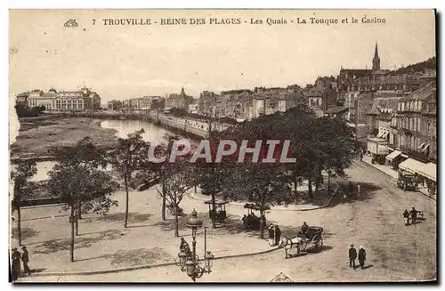 Ansichtskarte AK Trouville Reine des plages les quais la touque et le casino