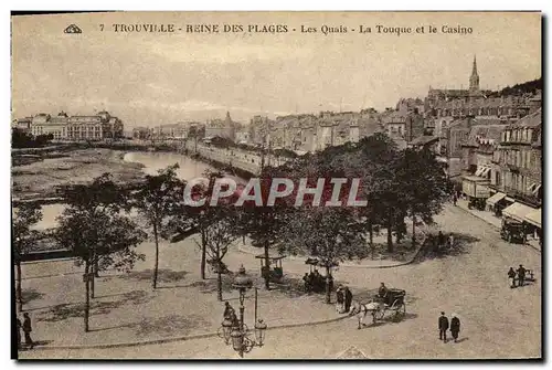 Ansichtskarte AK Trouville Reine des plages les quais la touque et le casino