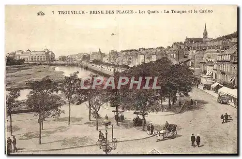 Cartes postales Trouville reine des plages Les quais la Touque et le casino