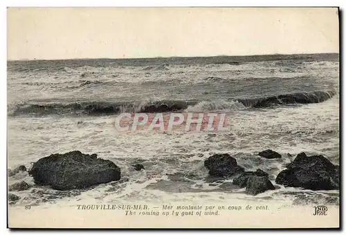 Cartes postales Trouville Sur mer mer montante par un coup de vent