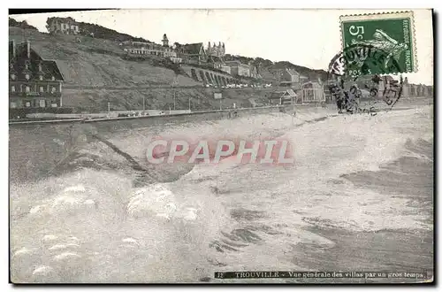 Ansichtskarte AK Trouville Vue generale des villas par un gros temps