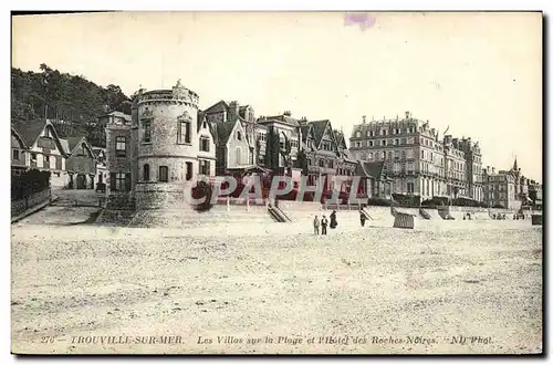 Ansichtskarte AK Trouville sur mer les villas sur la plage et l&#39hotel des roches noires