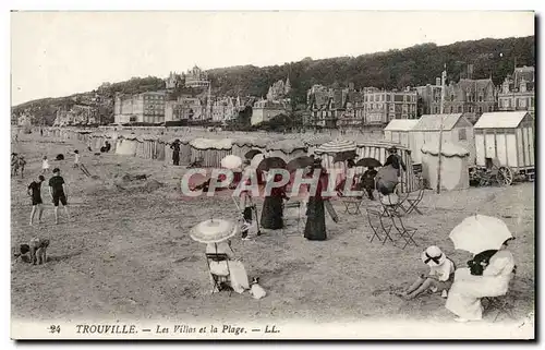 Ansichtskarte AK Trouville Les villas et la plage