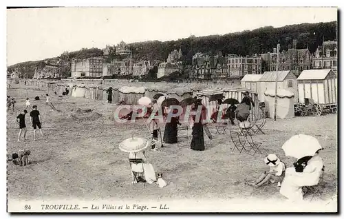 Ansichtskarte AK Trouville Les villas et la plage