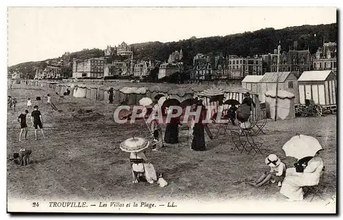 Cartes postales Trouville Les villas et la plage