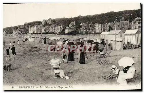 Ansichtskarte AK Trouville Les villas et la plage