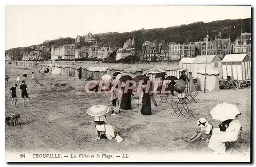 Cartes postales Trouville Les villas et la plage