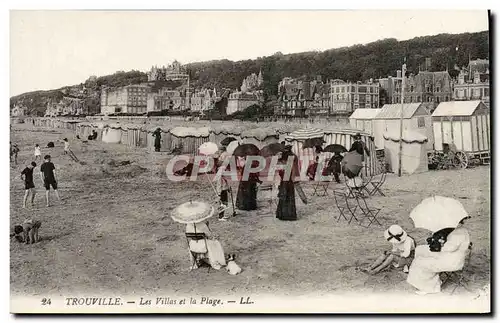 Cartes postales Trouville Les villas et la plage