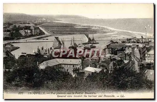 Ansichtskarte AK Trouville vue generale vers le port et Deauville