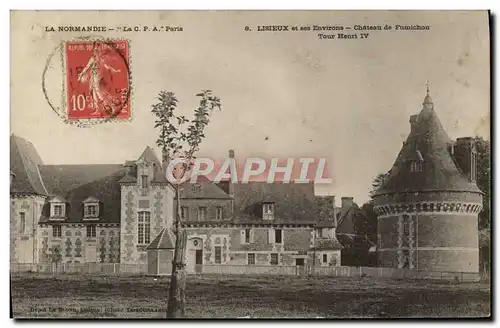 Cartes postales Lisieux et ses environs Chateau de Fumichon Tour Henri IV