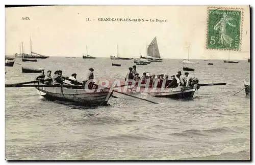 Cartes postales Grandcamp les Bains Le Depart Bateaux