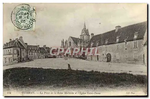 Cartes postales Guibray La Place de la Reine Mathilde et L&#39Eglise Notre Dame