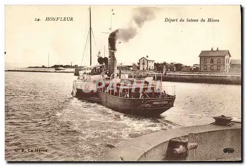 Cartes postales Honfleur Depart du Bateau du Havre