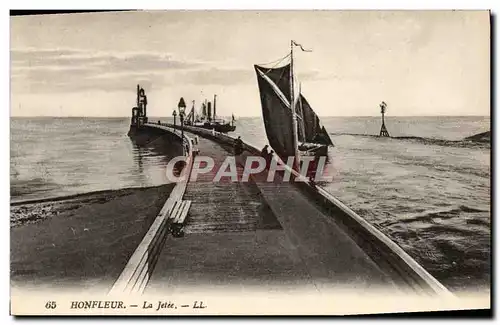 Ansichtskarte AK Honfleur La Jetee Bateaux