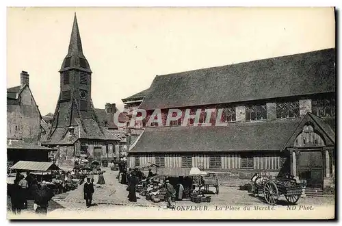 Ansichtskarte AK Honfleur La Place du Marche