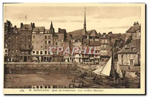 Cartes postales Honfleur Quai Ste Catherine Les Vieilles Maisons Bateaux