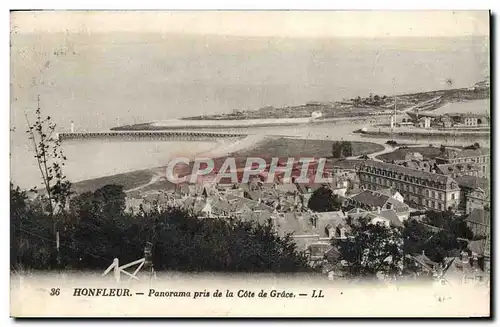 Cartes postales Honfleur Panorama Pris de la Cote De Grace