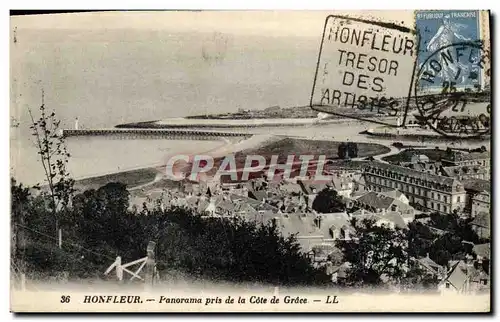 Cartes postales Honfleur Panorama Pris de la Cote De Grace