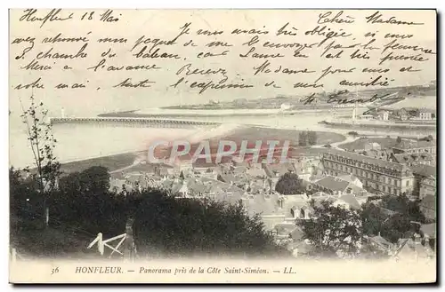 Cartes postales Honfleur Panorama Pris de la Cote Saint Simeon