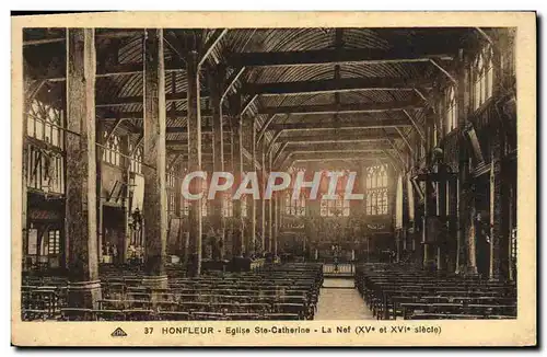 Cartes postales Honfleur Eglise Ste Catherine La Nef