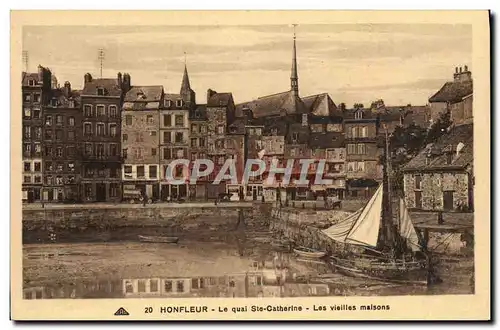 Cartes postales Honfleur Le Quai Ste Catherine Les Vieilles maisons Bateaux