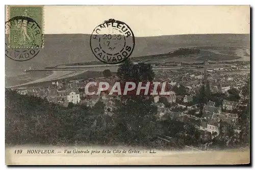 Cartes postales Honfleur Vue Generale Prise de la Cote de Grace