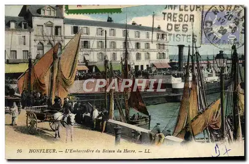 Cartes postales Honfleur L&#39Embarcadere du Bateau du Havre Vignette Honfleur Foire Ste Catherine 1929 Bateaux