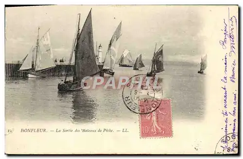 Cartes postales Honfleur Sortie des Bateaux de Peche