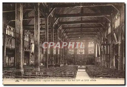 Cartes postales Honfleur L&#39Eglise Ste Catherine La nef