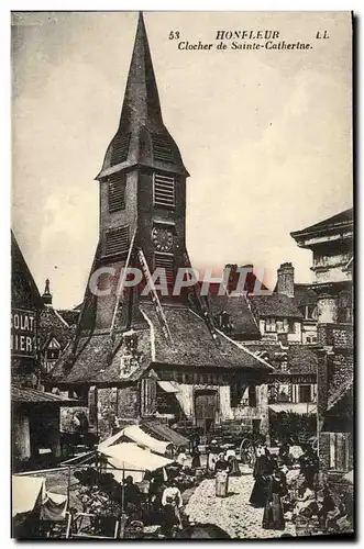 Cartes postales Honfleur Le Clocher L&#39Eglise Ste Catherine