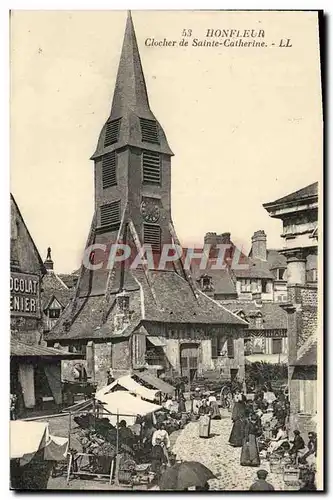 Cartes postales Honfleur Le Clocher L&#39Eglise Ste Catherine