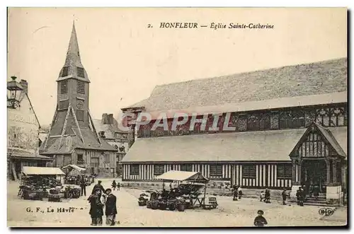 Cartes postales Honfleur L&#39Eglise Ste Catherine