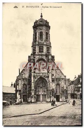 Ansichtskarte AK Honfleur L&#39Eglise St Leonard